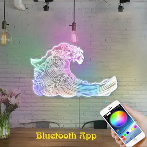 The Great Wave Off Kanagawa Japanese Art RGB LED Sign