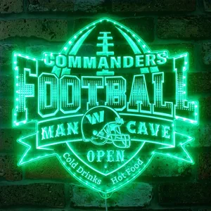 Washington Commanders Man Cave RGB LED Sign
