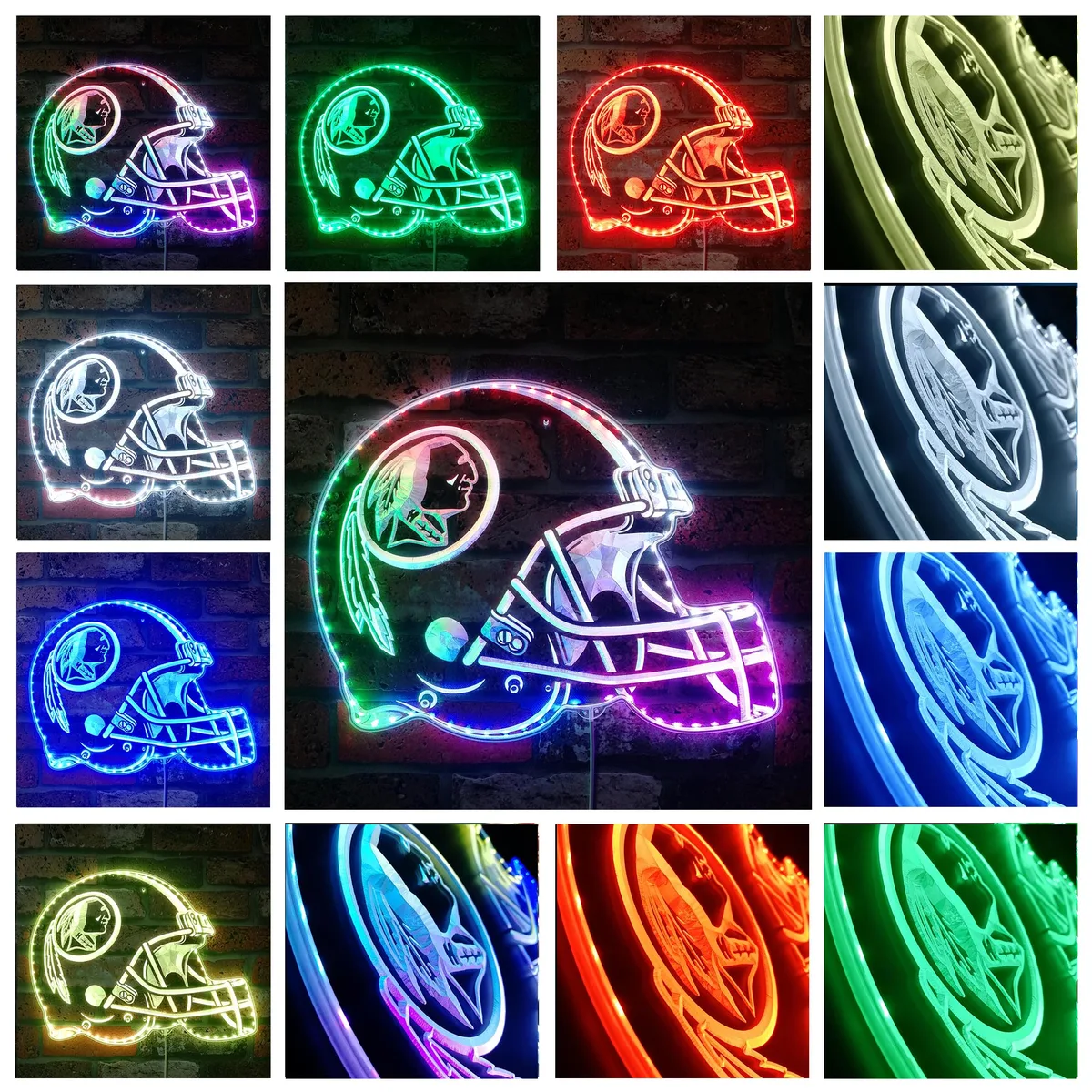 Washington Redskins Helmet Logo RGB LED Sign
