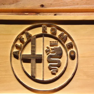 Alfa Romeo Wood Sign