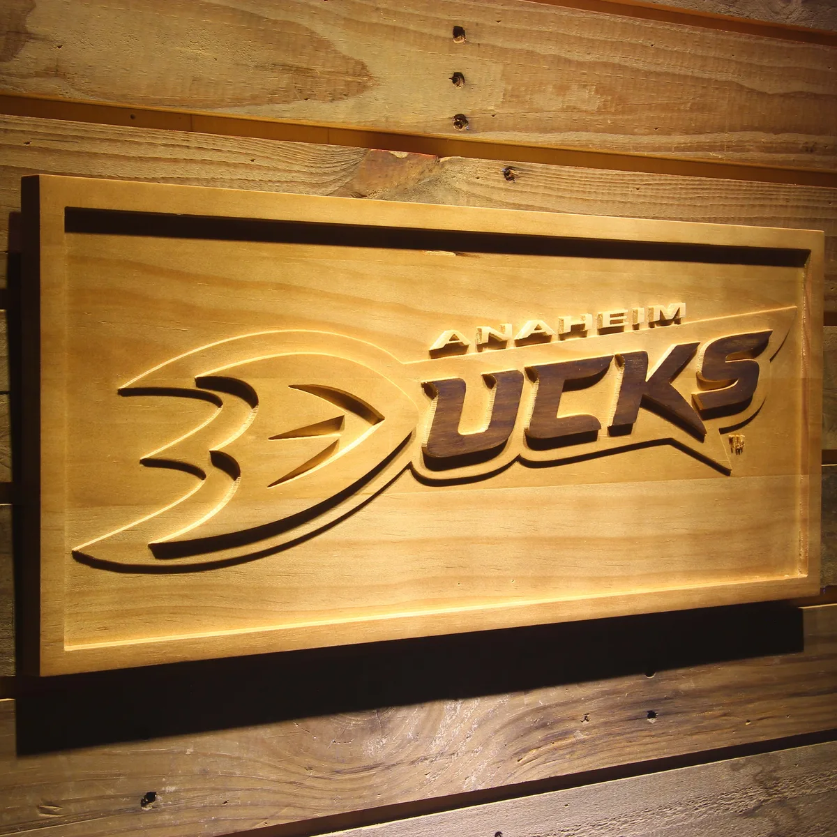 Anaheim Ducks Wood Sign