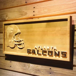 Atlanta Falcons Helmet Wood Sign