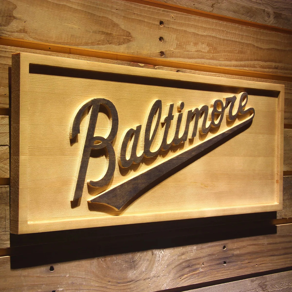 Baltimore Orioles 3 Wood Sign