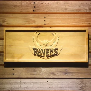 Baltimore Ravens 1996-1998 Logo Wood Sign - Legacy Edition