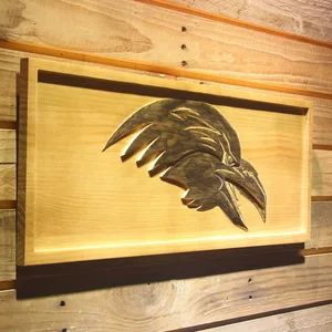 Baltimore Ravens 1996-1998 Raven Head Wood Sign - Legacy Edition