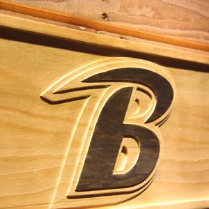 Baltimore Ravens B Logo Wood Sign