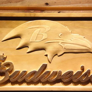 Baltimore Ravens Budweiser Wood Sign