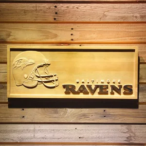 Baltimore Ravens Helmet Wood Sign