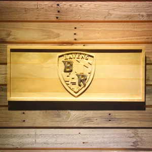 Baltimore Ravens Shield Logo Wood Sign