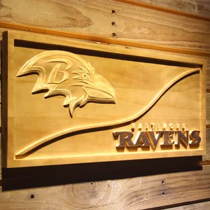 Baltimore Ravens Split Wood Sign