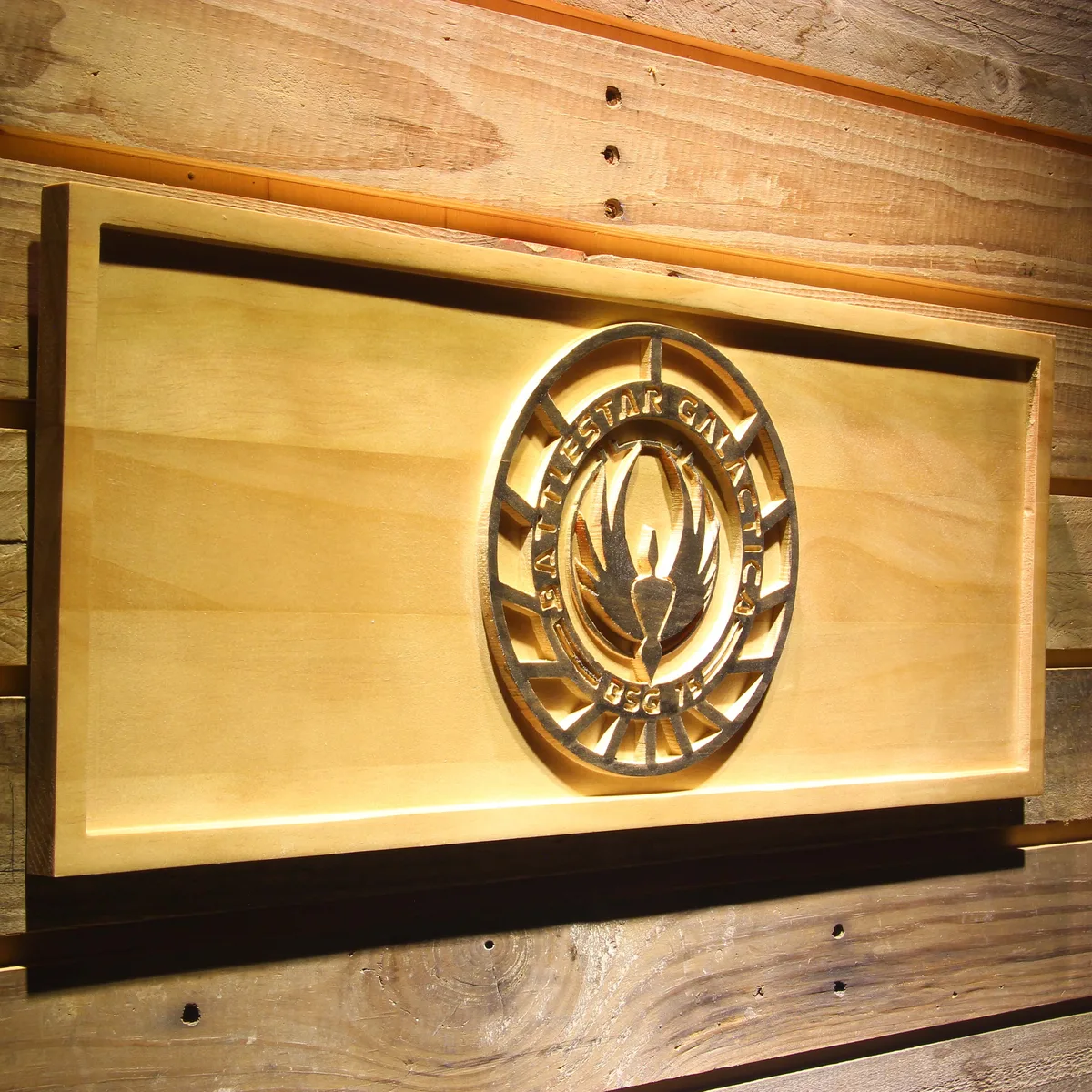 Battlestar Galactica Wood Sign
