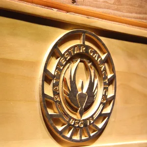Battlestar Galactica Wood Sign