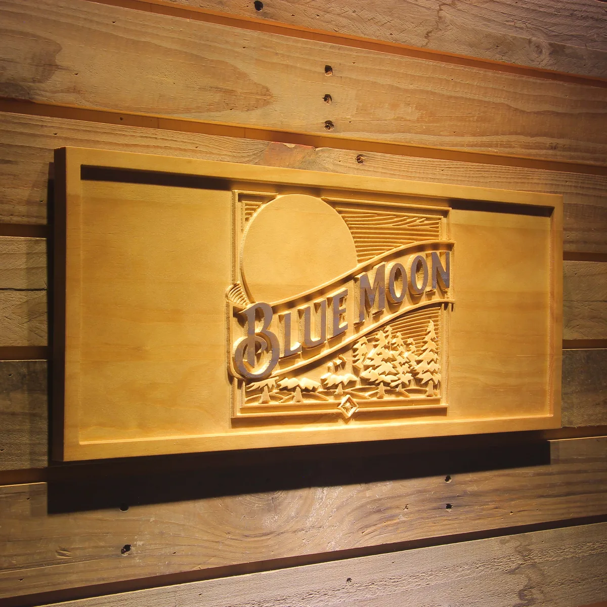 Blue Moon Old Logo Wood Sign