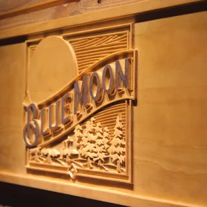 Blue Moon Old Logo Wood Sign