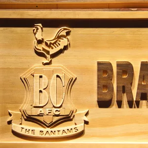 Bradford City AFC Crest Wood Sign
