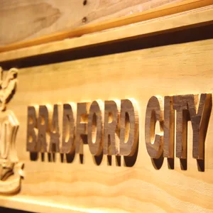 Bradford City AFC Crest Wood Sign