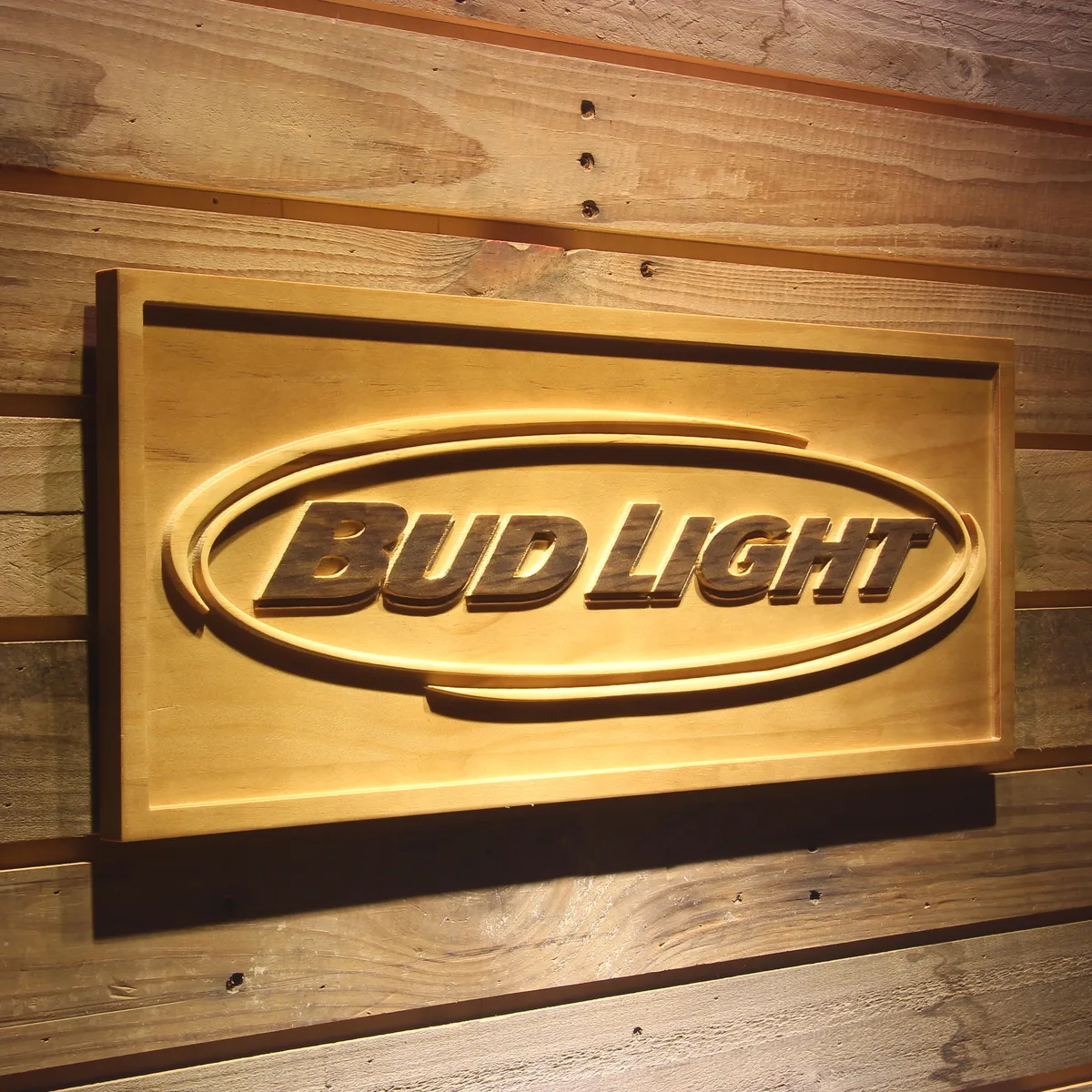 Bud Light Horizontal Wood Sign