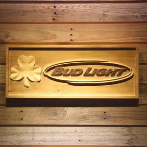 Bud Light Shamrock Outline Wood Sign