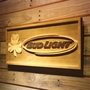 Bud Light Shamrock Outline Wood Sign