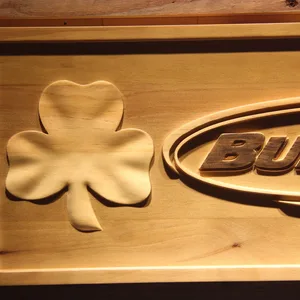 Bud Light Shamrock Outline Wood Sign