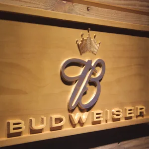 Budweiser Crowned B  Wood Sign