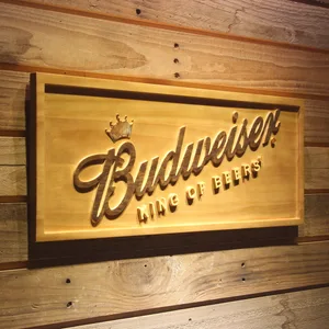 Budweiser King of Beers Slanted Wood Sign