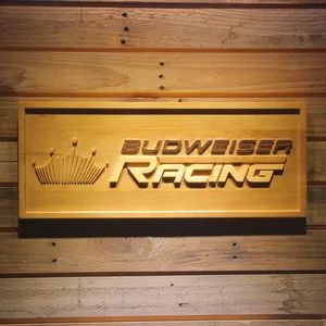 Budweiser Racing Wood Sign