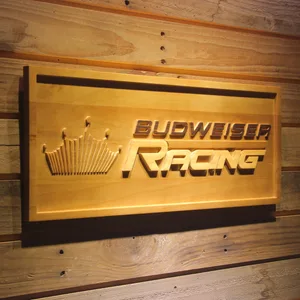 Budweiser Racing Wood Sign