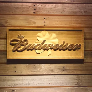 Budweiser Shamrock Outline Wood Sign