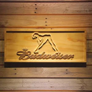 Budweiser Woman's Silhouette Wood Sign