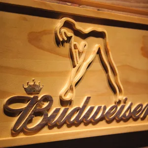 Budweiser Woman's Silhouette Wood Sign