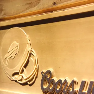 Buffalo Bills Coors Light Helmet Wood Sign