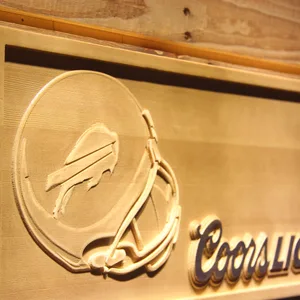 Buffalo Bills Coors Light Helmet Wood Sign