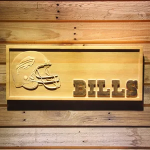 Buffalo Bills Helmet Wood Sign