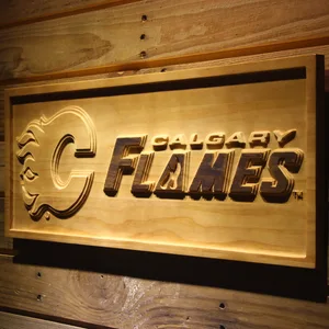 Calgary Flames Wood Sign