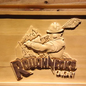 Calgary Roughnecks Wood Sign
