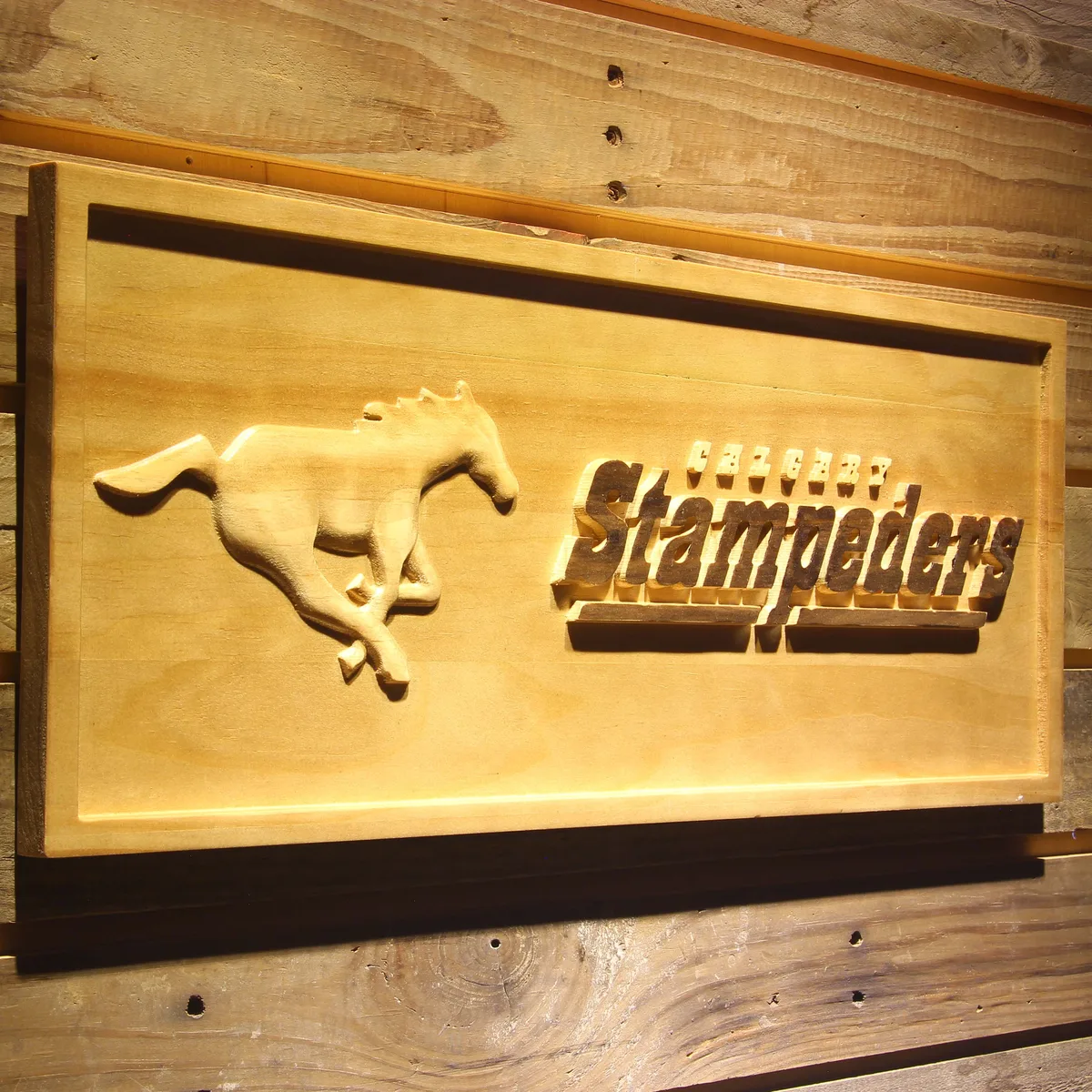 Calgary Stampeders Horse Outline Wood Sign