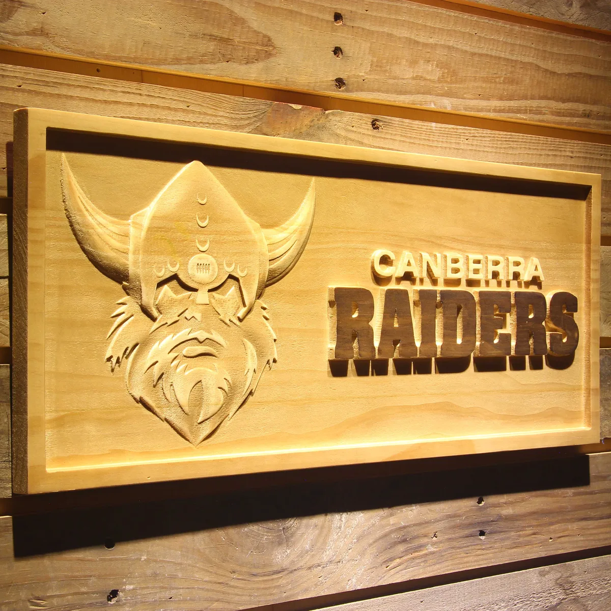 Canbera Raiders Wood Sign