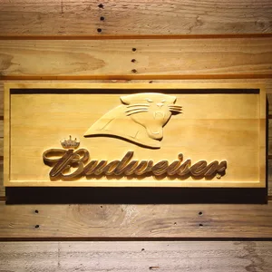 Carolina Panthers Budweiser Wood Sign