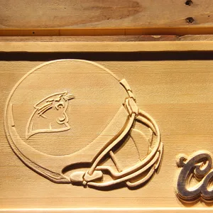 Carolina Panthers Coors Light Helmet Wood Sign