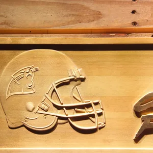 Carolina Panthers Helmet Wood Sign