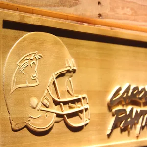 Carolina Panthers Helmet Wood Sign