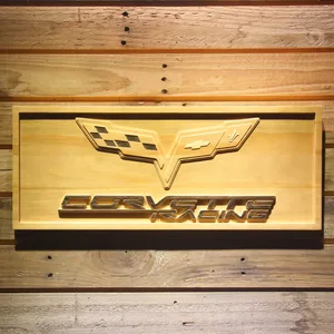 Chevrolet Corvette Racing Wood Sign