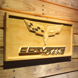 Chevrolet Corvette Racing Wood Sign