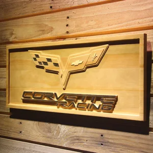 Chevrolet Corvette Racing Wood Sign