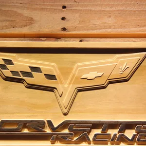Chevrolet Corvette Racing Wood Sign