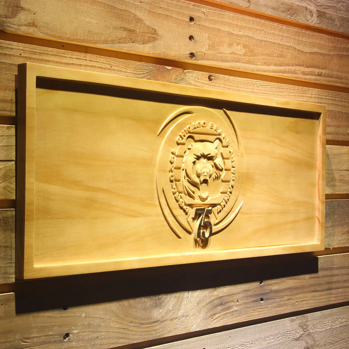 Chicago Bears 75th Anniversary Logo Wood Sign - Legacy Edition