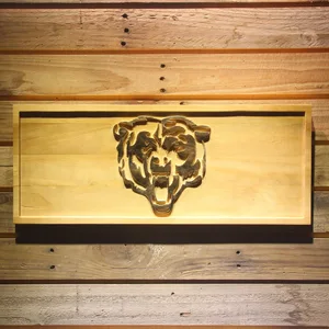 Chicago Bears Bear Logo Wood Sign