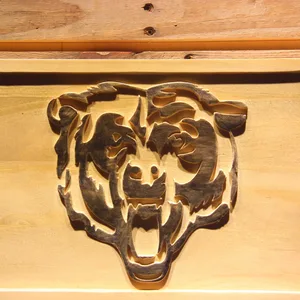 Chicago Bears Bear Logo Wood Sign