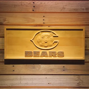 Chicago Bears Bear Wood Sign